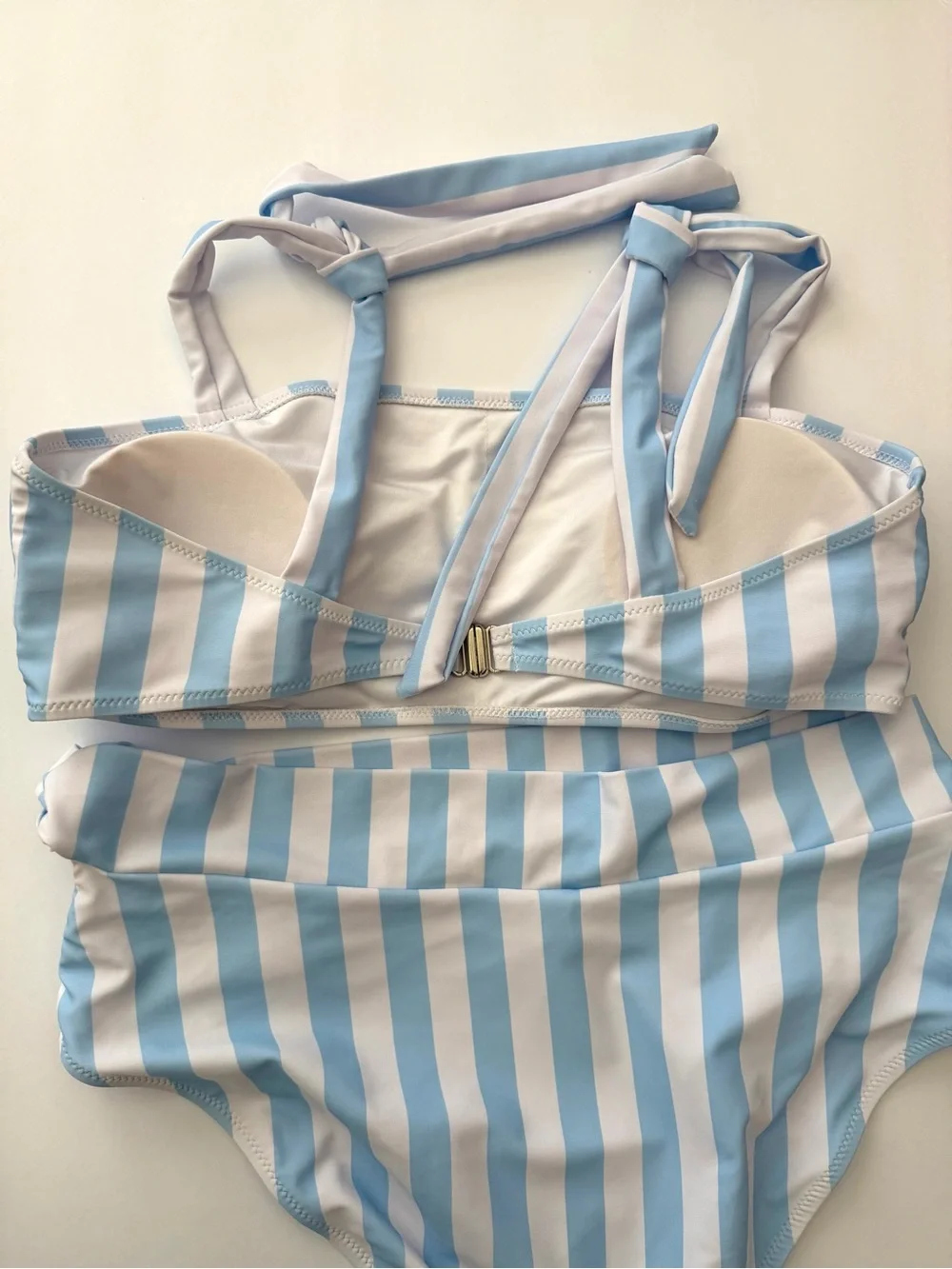 NEW Blooming Jelly Blue and White Striped Two-Piece Swimsuit